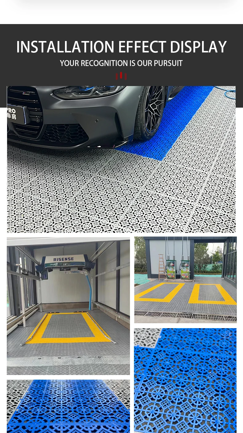 Garage Plastic Flooring Garage Tiles Interlocking Mats 4s Car Wash Shop