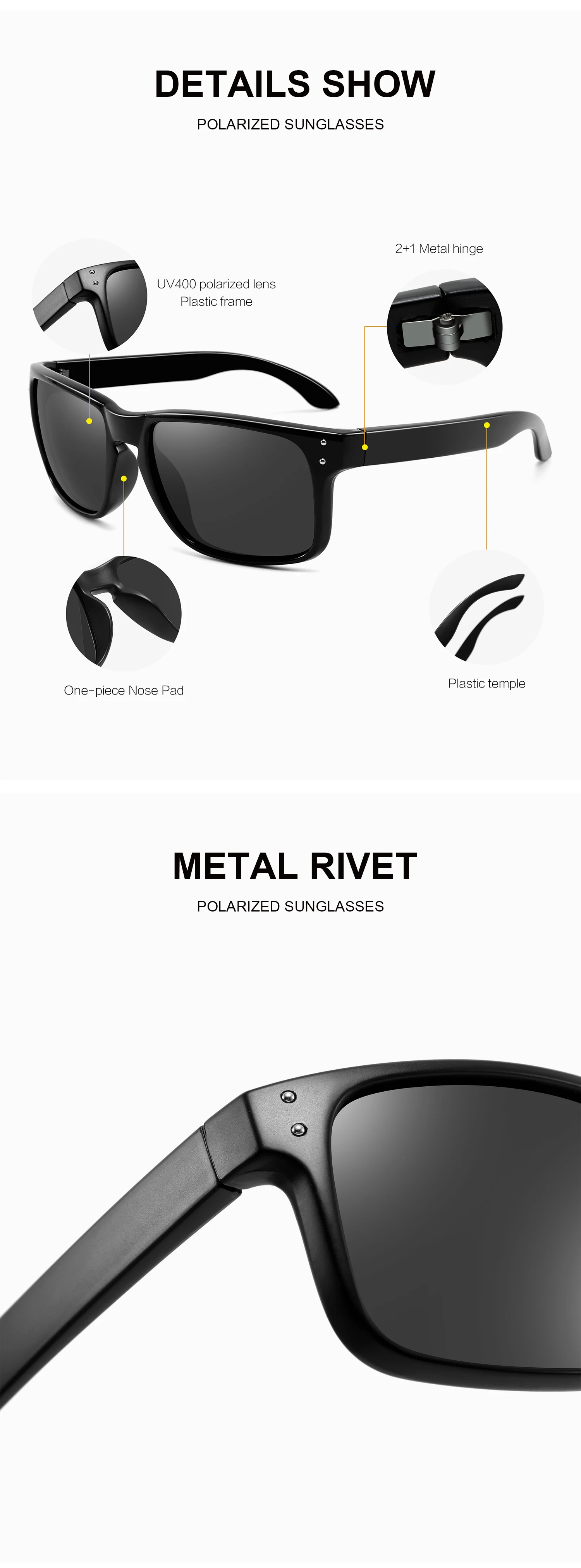 Conchen Wholesale Price Fashion Square Sun Glasses Polarized Reasonable