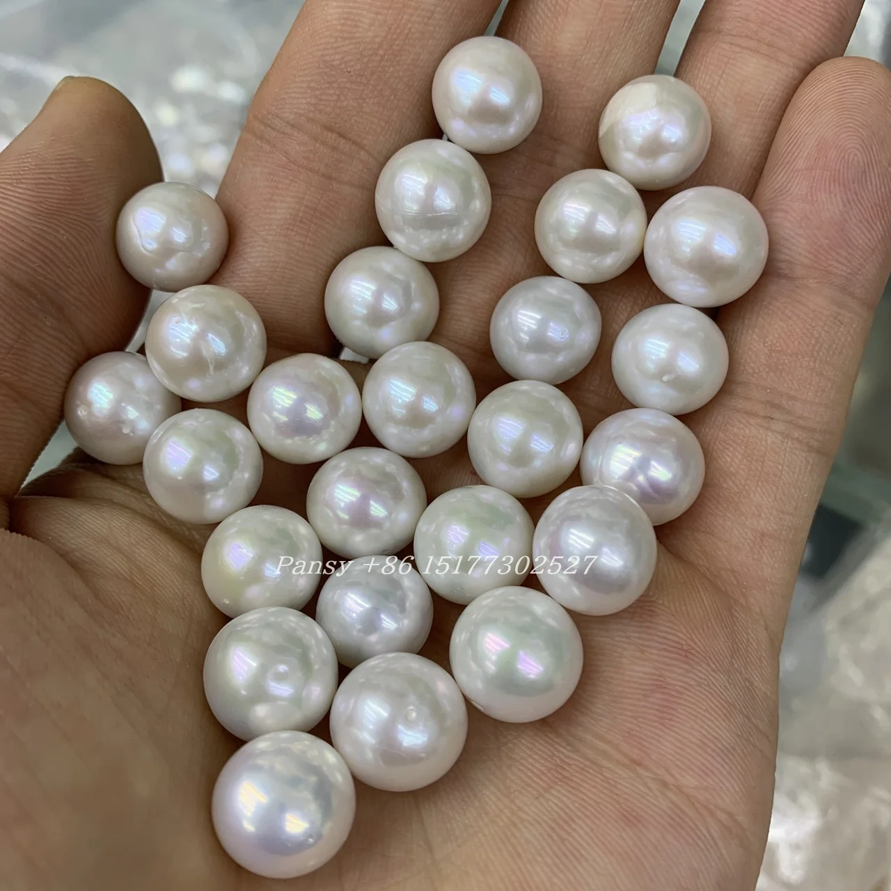 11-13mm White Cultured Natural Real Freshwater Pearl Beads Wholesale Loose  Round Fresh Water Pearl No Hole Pearls