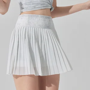 New Summer Outdoor Sports Pleated Skirt with Logo Breathable Tennis Golf Leggings Running Wear