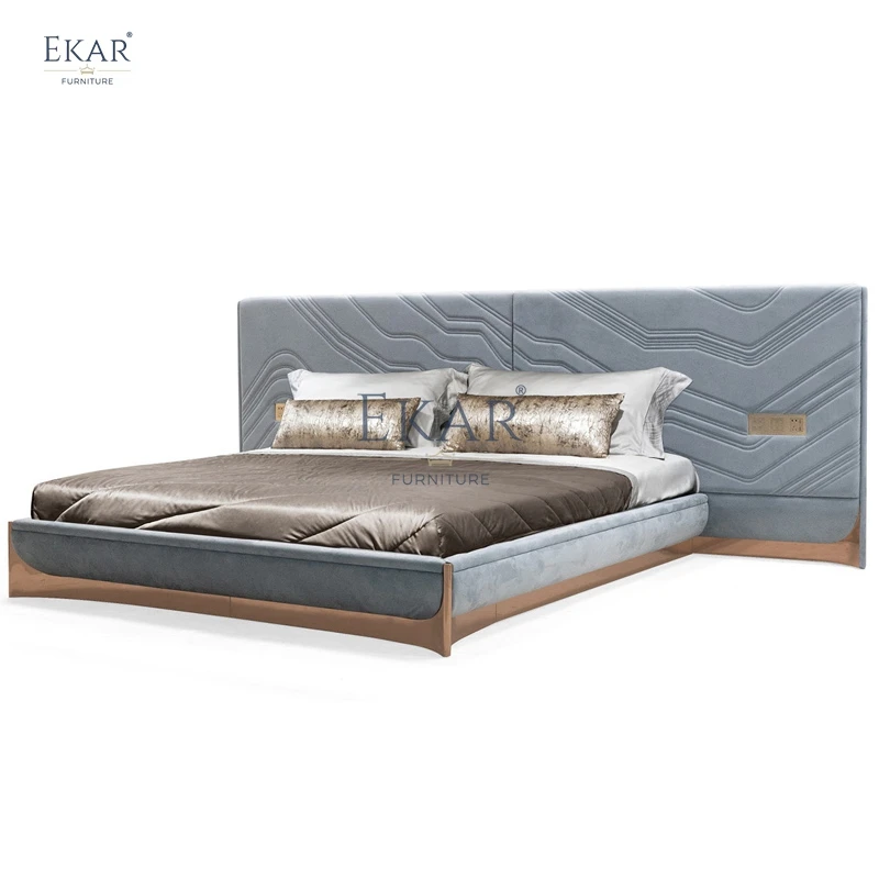 Modern Modular Wood Bed with Wide Screen Design - Contemporary Comfort for Bedrooms & Beyond details