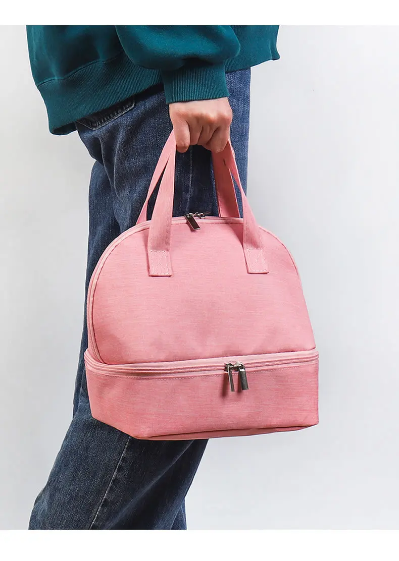 In Stock RTS Two Layers Student School Daily Lunch Bag Outdoor Picnic Tote Thermal Insulated Bag Breast Milk Cooler Bag