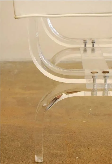 Modern Lucite Vanity Bench with PU Cushion