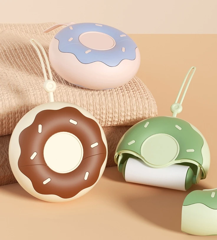 Sweet Donut Single Compartment Portable Hair Sticker Oblique Tear Type Hair Removal Tool Food Preservation Feature Household Use