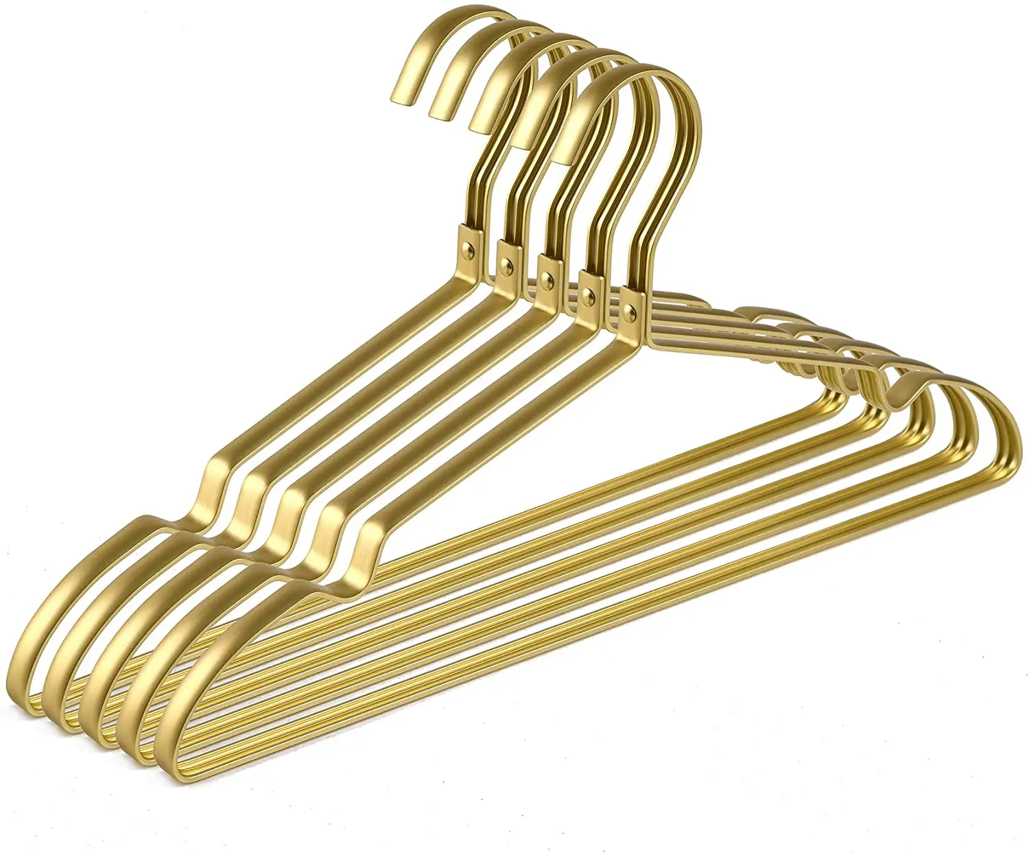 Beautiful Gold Aluminum Metal Suit Hangers Heavy Duty Coat Hangers (10 Pack