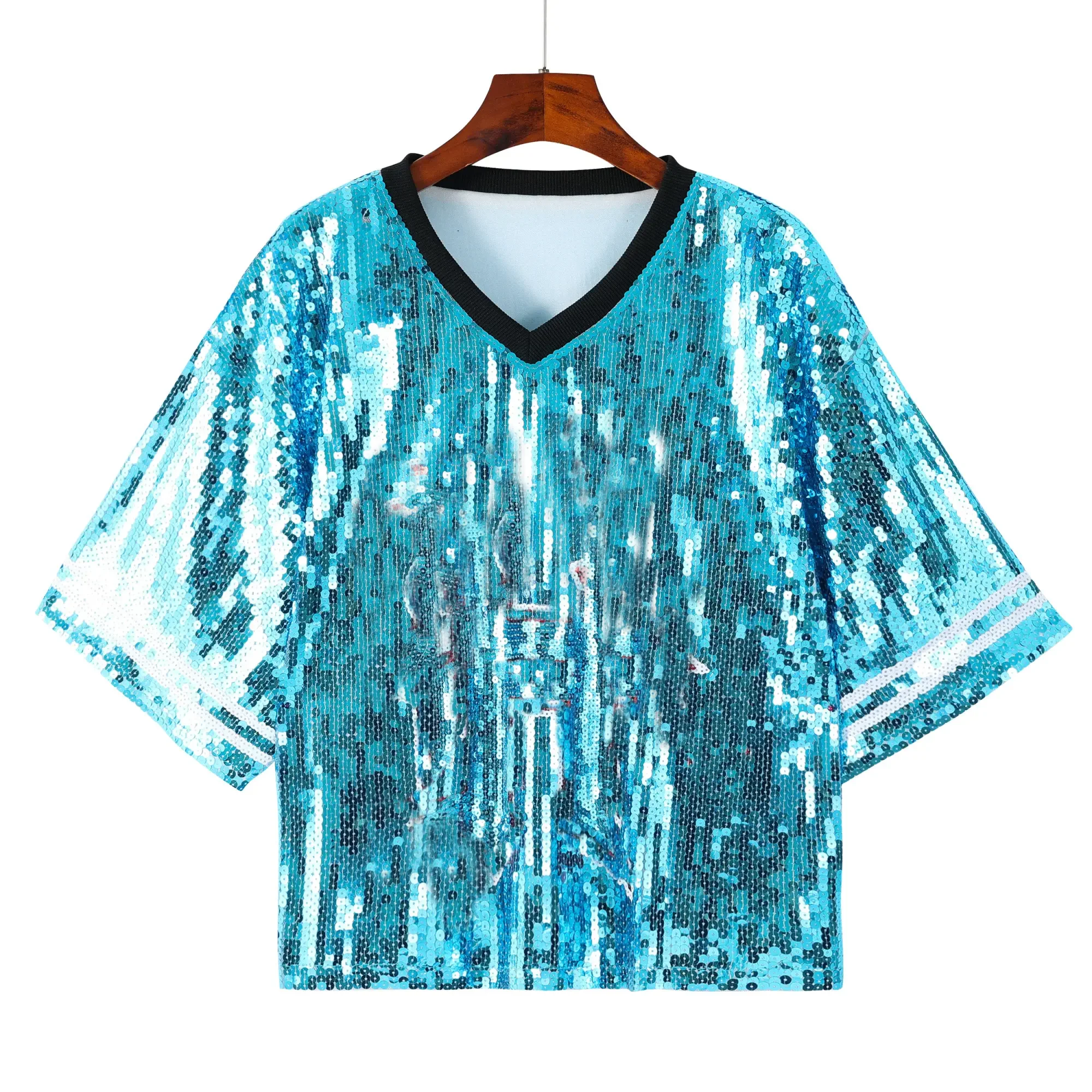 Factory Wholesale Hot Sale Sequin Jersey Dress for 2025 H-Town Womens  Sequin Tops Dress in Stock