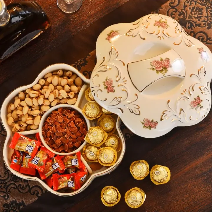 European Luxury Ceramic Candy Box - Dried Fruit Storage Box with