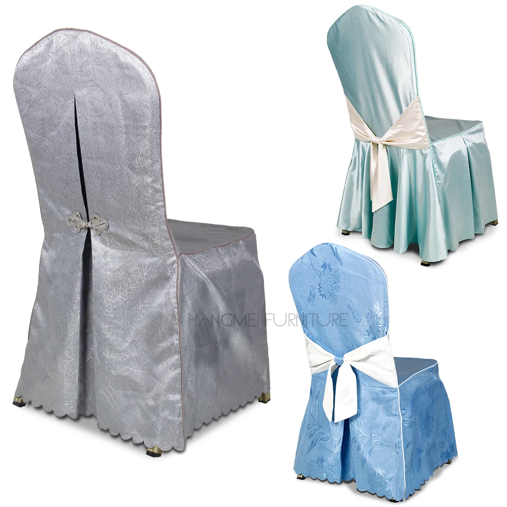 Wholesale Dining Chair Cover Grey Polyester Table Cloth Party Chair