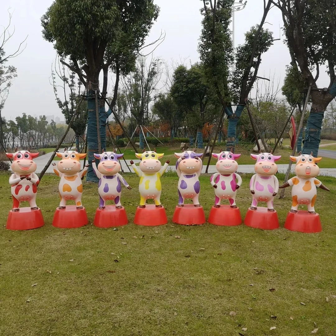 Уличная садовая декоративная статуя быка/бык из стекловолокна