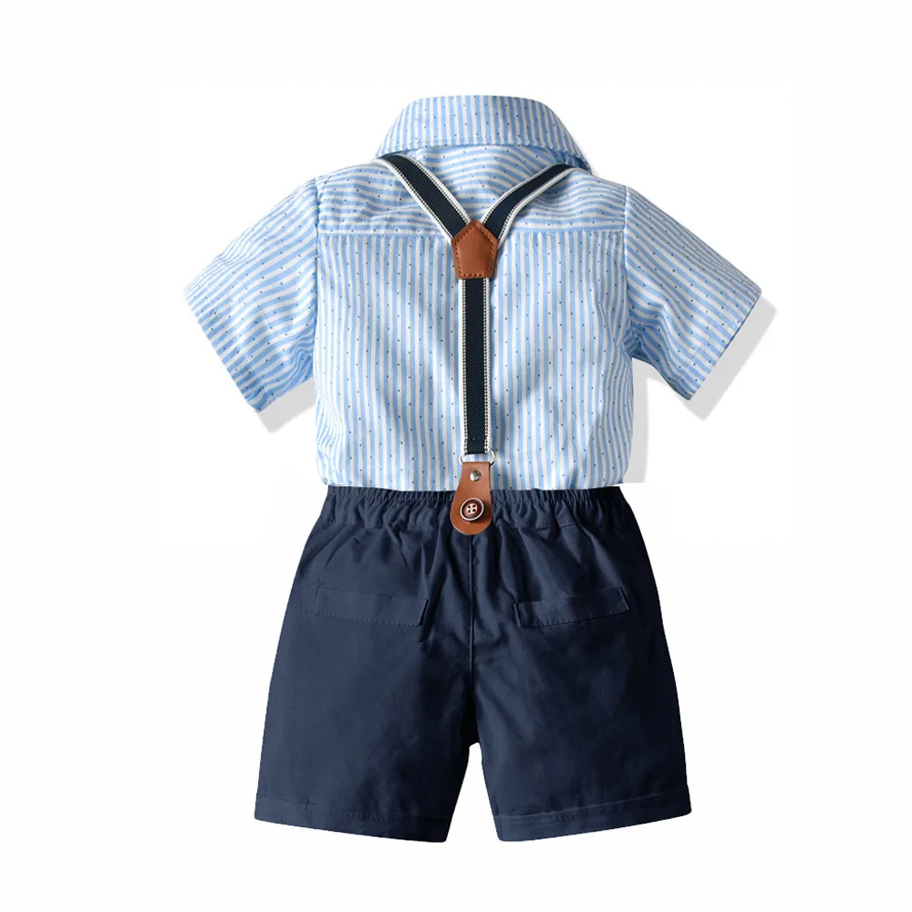 Handsome Summer Baby Clothes Bow Belt Party Week Dress Newborn Baby Boy Romper Clothes Set With Shoes Socks Hat