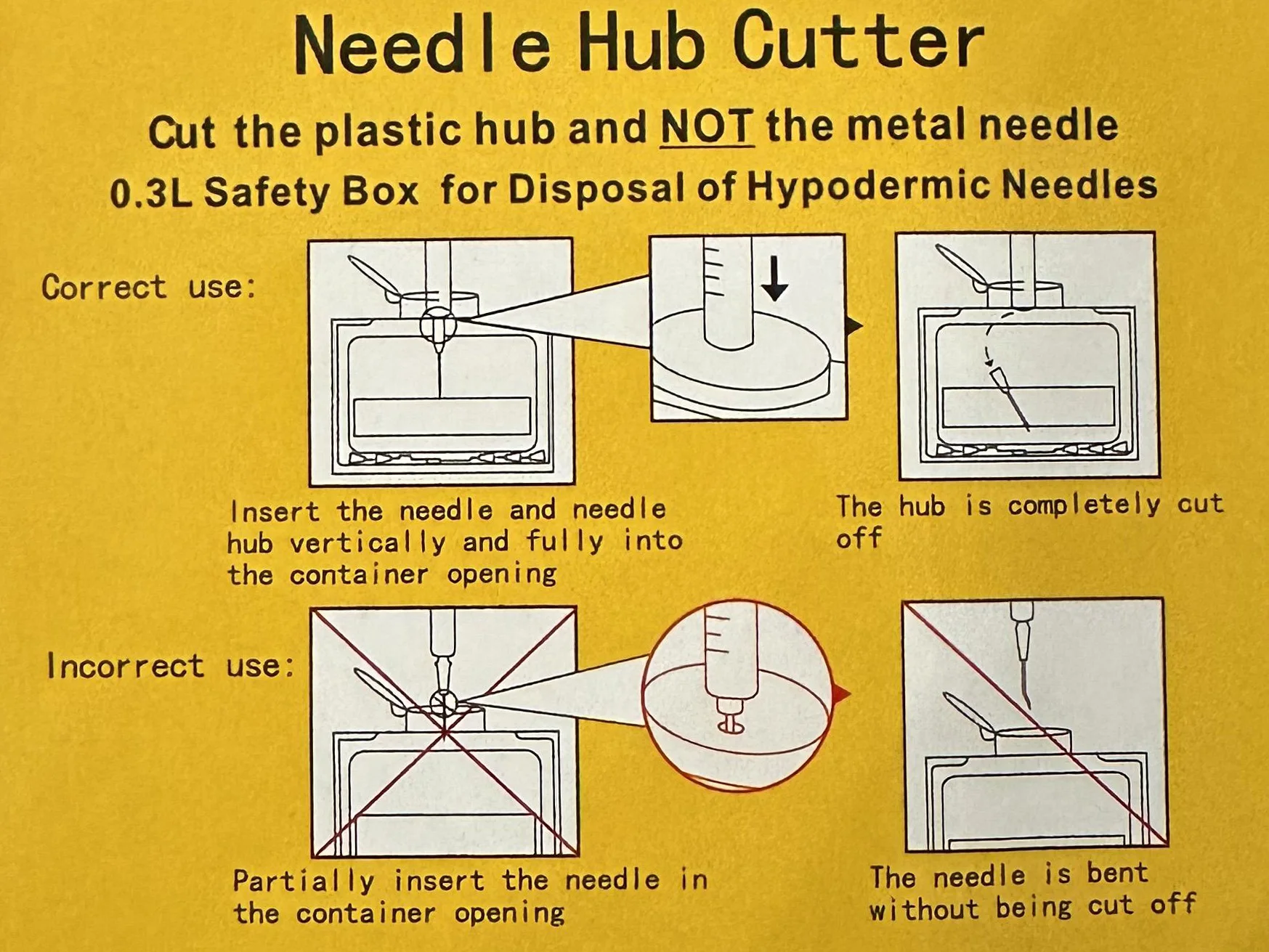 Disposal Plastic Sharp Container 0.3L Medical Safety Box With Needle Hub Cutter manufacture