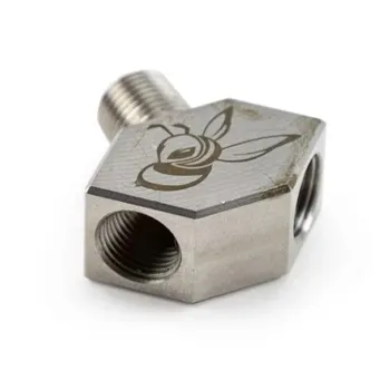 CNC Machined 303 Stainless Steel Dual Oil Sender Adapter