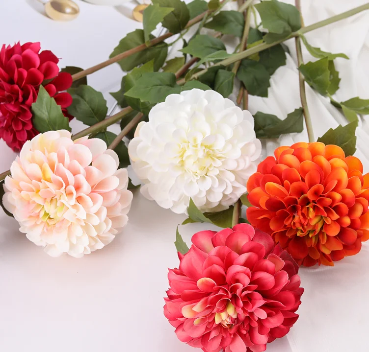 Wholesale Artificial Silk Dahlia Flower Single Multi Colors Home Table