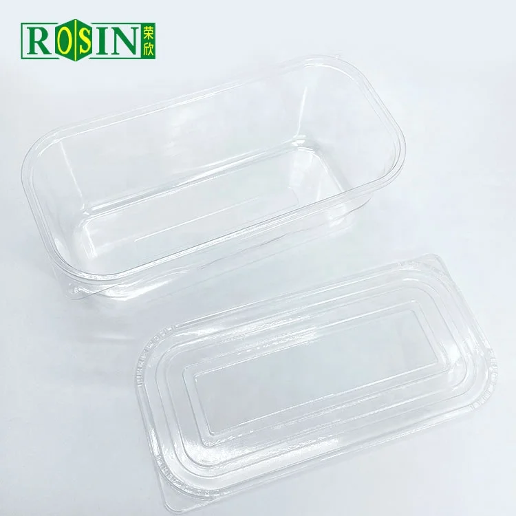 Custom logo 2 5l 3500ml Rectangular Disposable Takeaway clear Plastic Ice Cream Shop Freezer Container With Lid