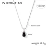 P2107-collar colgante color acero negro