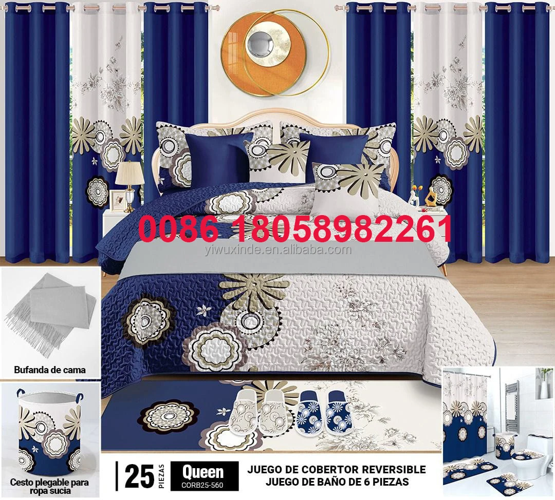 Bed Spread With Matching Curtains 24 Pieces Quilt Bedding Set King Cotton Duvet Cover Microfiber