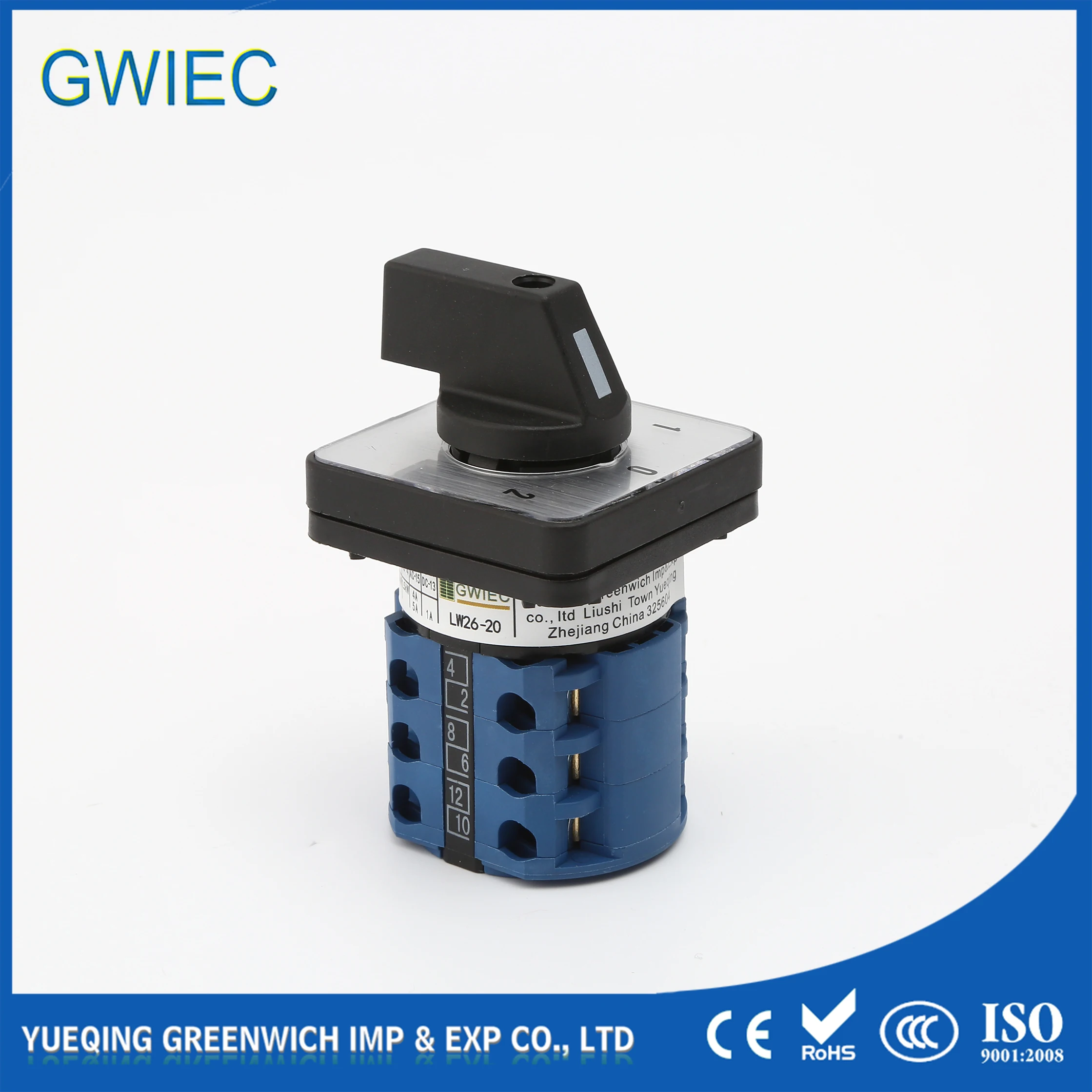 Universal Guide Rail Transfer Switch LW26-20/3, 20A, 3P DIN-Rail Mount, IEC  Certified Manual Generator Transfer Switch Rail Mounted LW26GS-20A 25A Off-ON Two Positions 48x48mm 64x64mm D