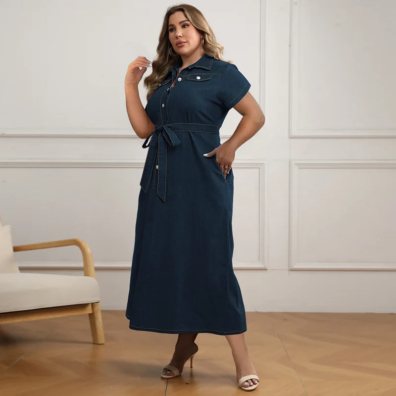 Shop Y218338 Plus Size Women Denim Dresses - Casual & Stylish