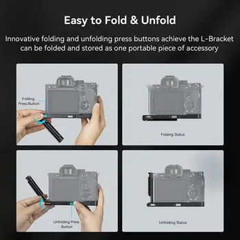 SmallRig Foldable L-Bracket for Sony Alpha 7R V/Alpha 7 IV/Alpha 7S III, Foldable Side Plate for Arca-Swiss, Supporting Quick product image