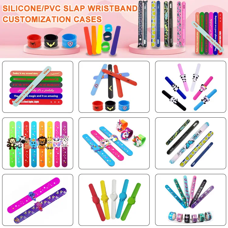 FAMA Manufacturer Custom Pattern Sublimation Ruler Kids Slap Bracelet Silicone Wrist Band Wristband Slap Bracelets for Kids