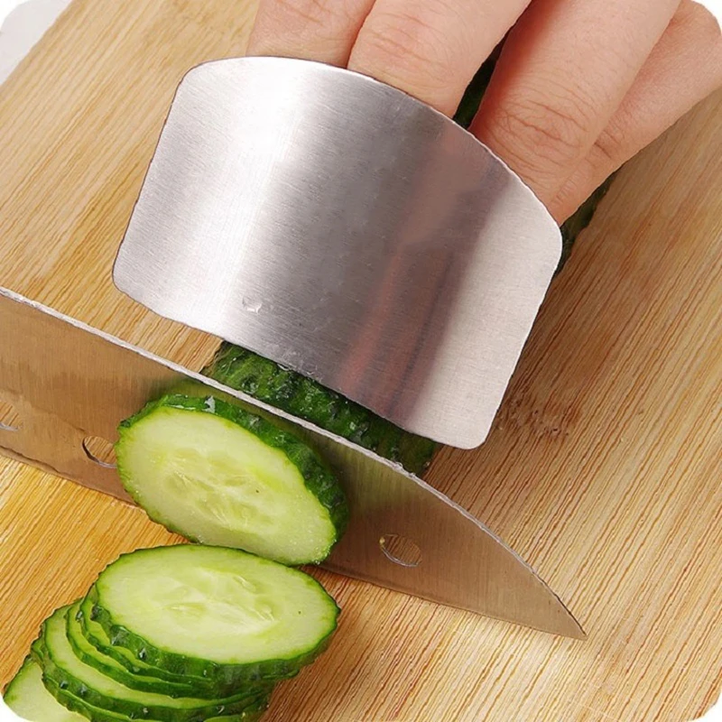 Kitchen Finger Guard Stainless Steel Finger Guard For Slicing Reusable Metal Finger Protector Safety Cutting Tools