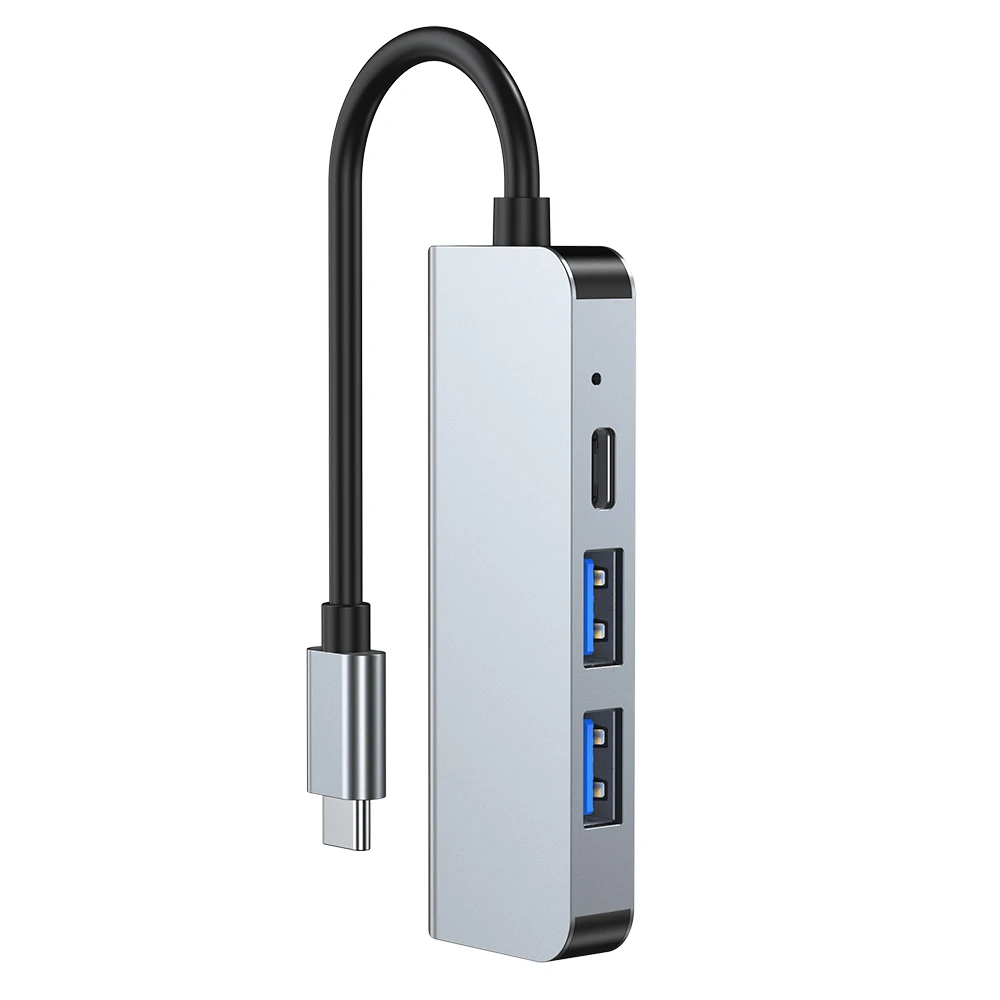 USB C Hub Docking Station Multiport Adapter 4 in 1 Double USB Port HDTV 4K Video and USB C Fasting Charging Port