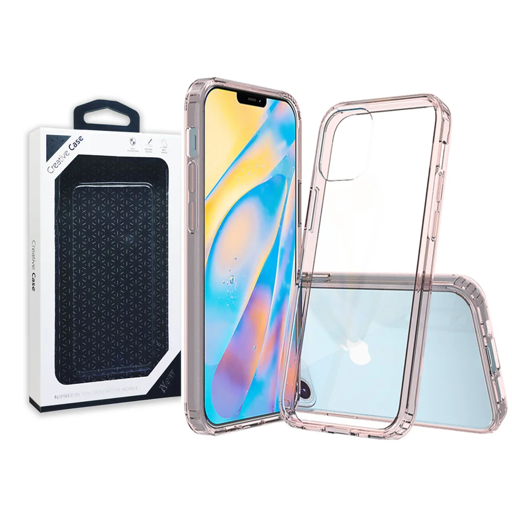 2021 Pink Frame TPU Acrylic Back Shockproof Protect Phone Case for iPhone 12 Mini Cell Phone Case Luxury