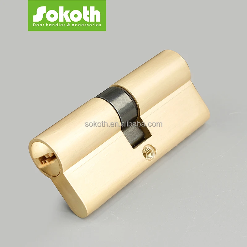 Standard 70mm Double Open Brass Lock Cylinder Brass Gold Color High