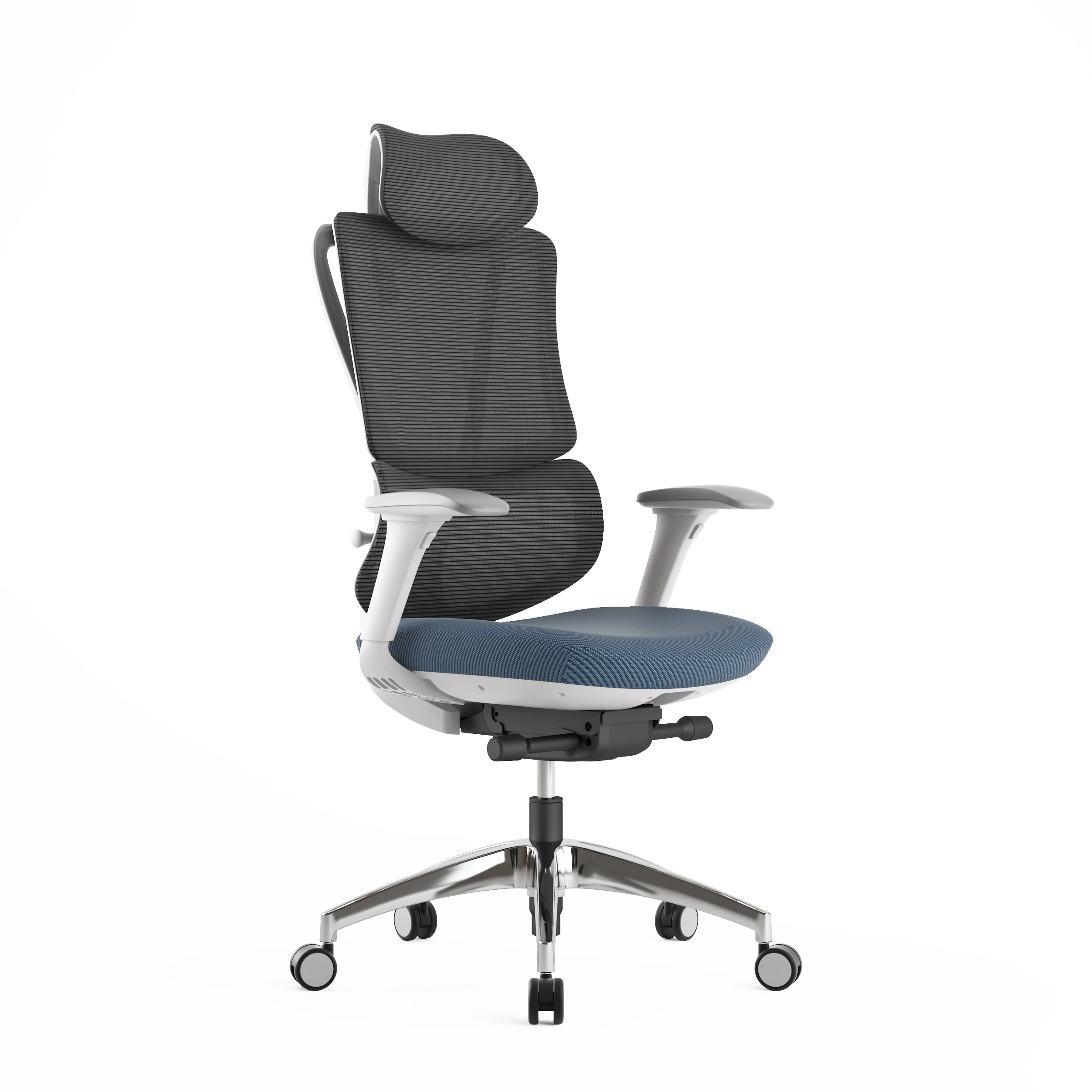 White High Back Functional Mesh Headrest Office Chair factory