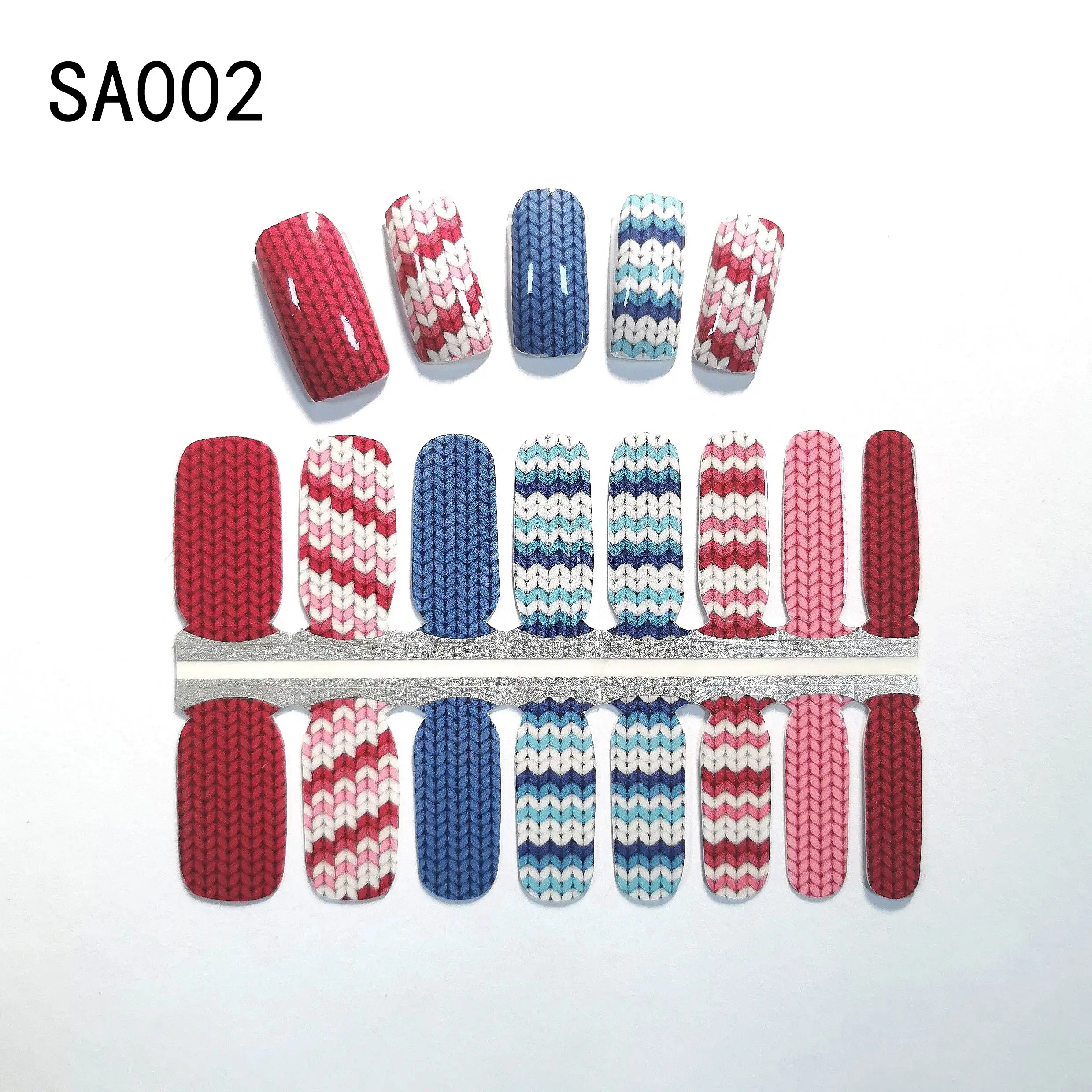 16 шт., самоклеящиеся полоски для ногтей с принтом животных