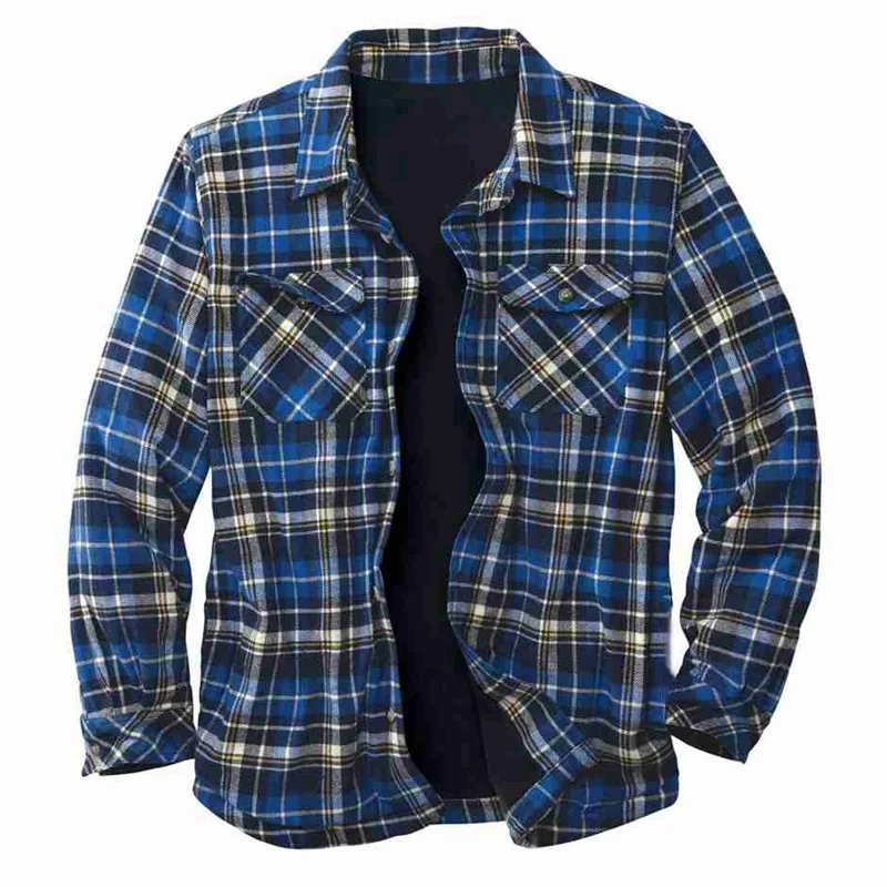Camisa De Algodón Con Bolsillos Para Hombre,Abrigo Largo  Informal,Cómodo,Estampado A Cuadros,Cálido,Grueso,Rojo Y Azul,Otoño/invierno ,2022 - Buy Otoño/invierno 2022 Casuales De Los Nuevos Hombres Cómodo Plaid  Impreso Sueding Algodón Bolsillos De Parche 
