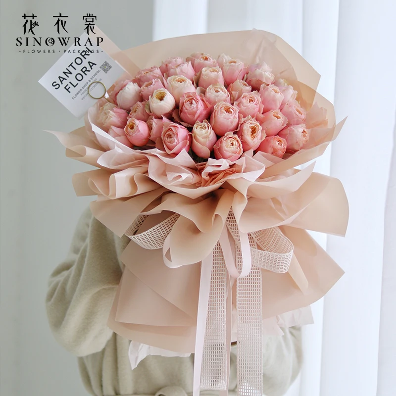 Sinowrap Solid Color Paper Roll Flower Bouquet Wrapping Papel