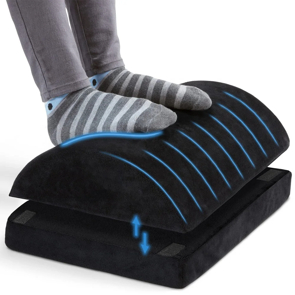 High Density Memory Foam Office Foot Rest Cushion Adjustable Ergonomic Foot Rest Under Desk