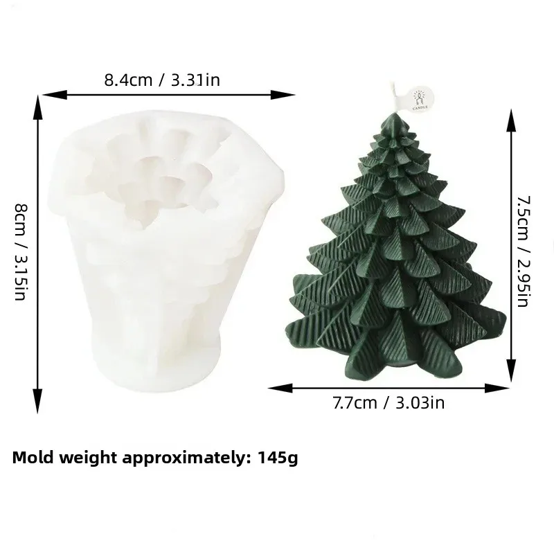Christmas Tree Series Cedar Silicone Candle Mold Eco-friendly Reusable DIY Fragrance Modern Simple Style Decorative factory