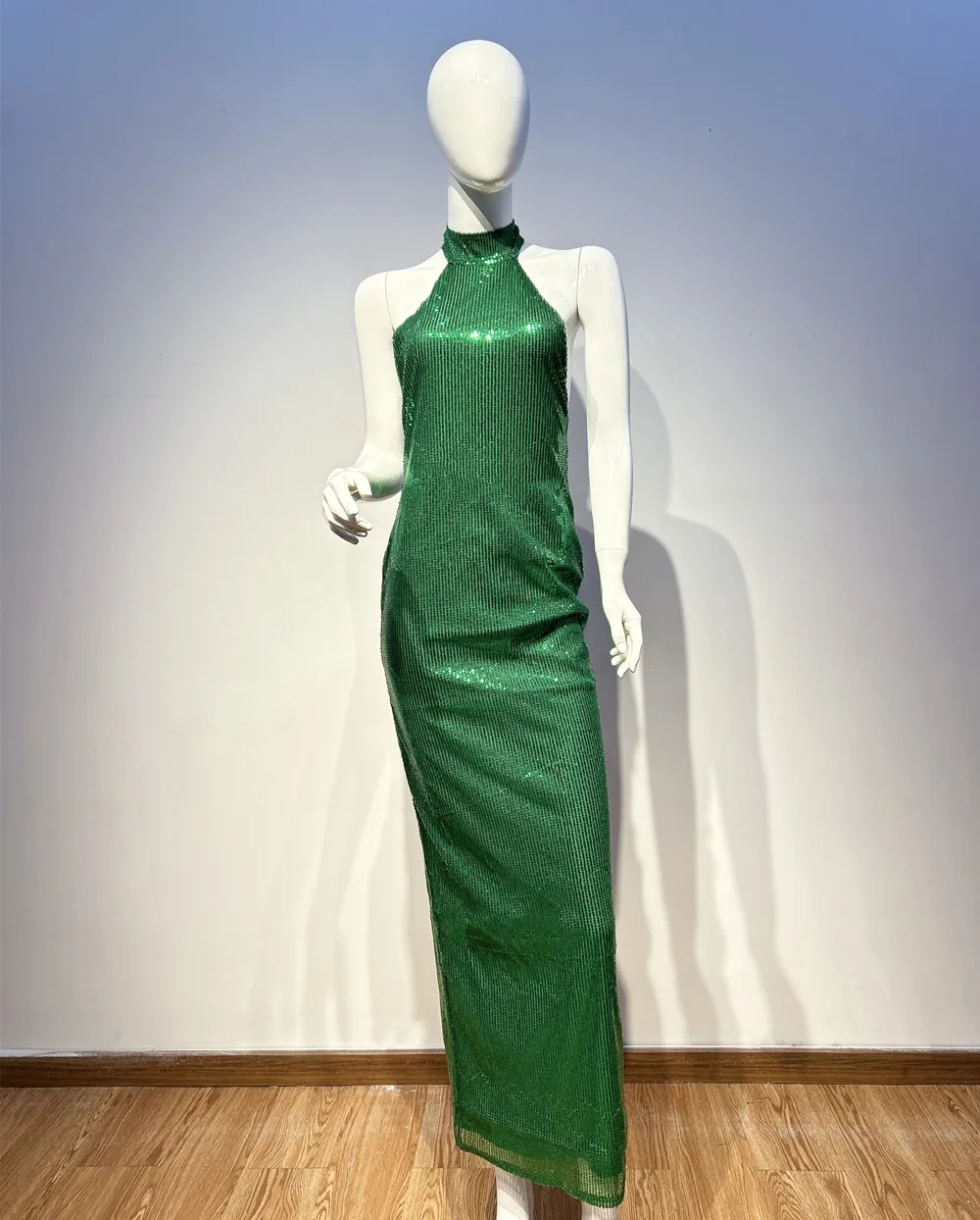 Satin & Sequin Bodycon Evening Dress for Women, OEM Available