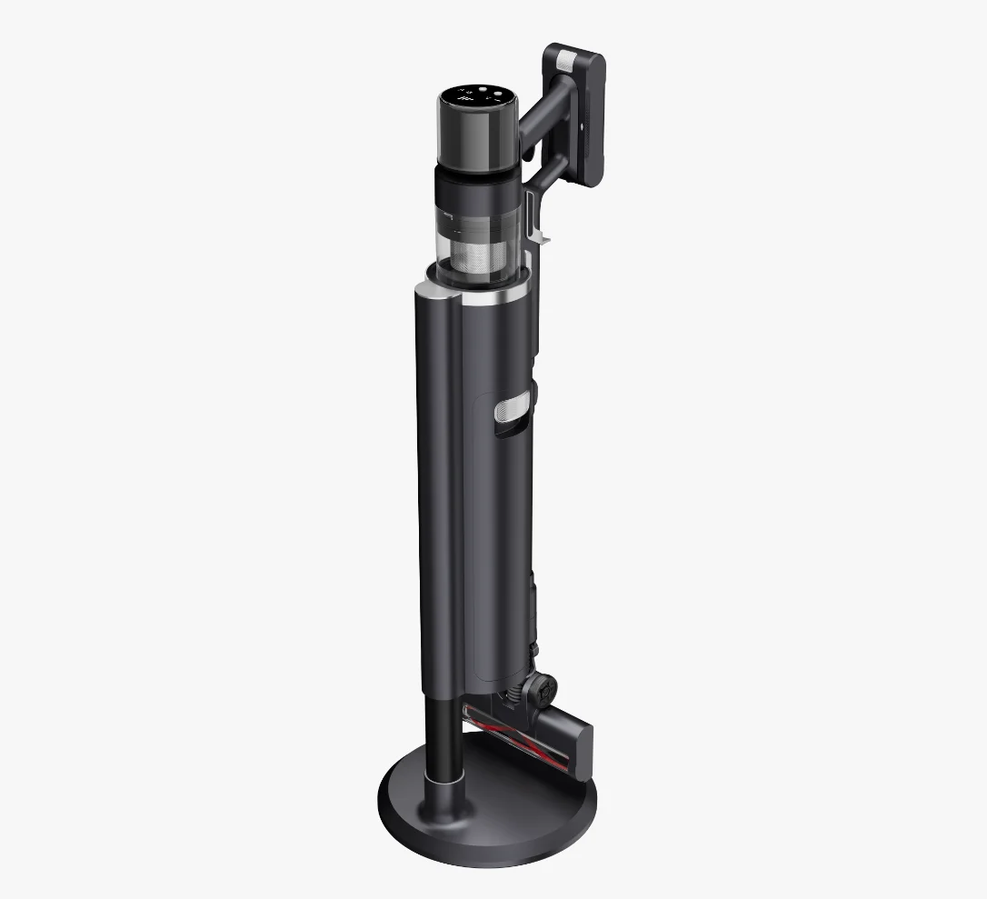 vacuum Cleaner Tanpa Kabel Portabel Model Tongkat dengan Teknologi Siklon 450 W untuk Rumah Tangga, Cocok untuk Membersihkan Karpet dan Bulu Hewan Peliharaan serta Dilengkapi Stasiun Pengumpul Debu