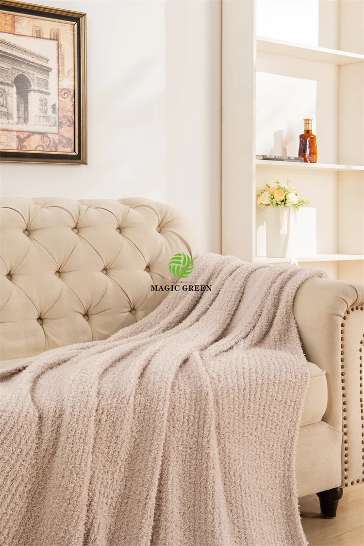 Волшебное зеленое облако с нулевым дефектом пушистое большое зимнее 100% Полиэстеровая полоса уютное ультра мягкое трикотажное одеяло из