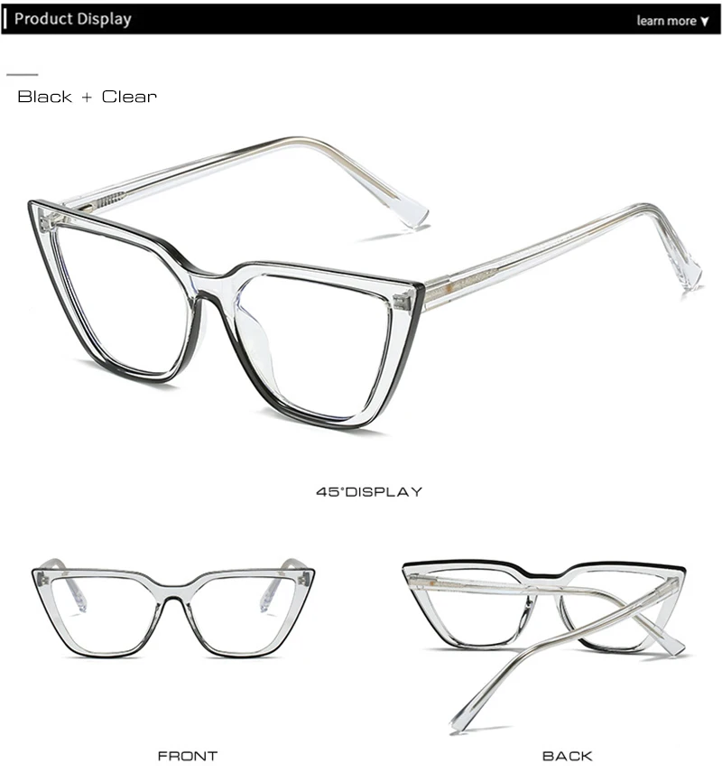 2022 Fashion Retro Spring Hinges Anti Blue Light Eyeglasses Tr90 Cat Eye Contrast Color Computer 5772