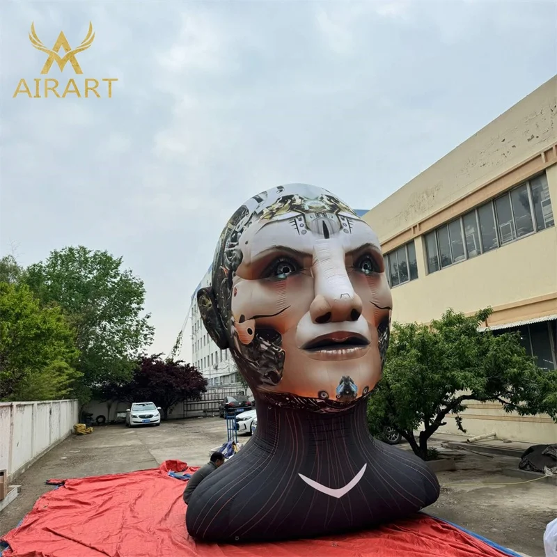 2025 Customized Size Activity Decoration Inflatable Robot Head,inflatable Cyberpunk Robot Head Balloon for Sale
