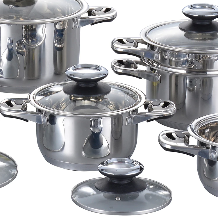 New Design Culinary Comforts Kitchen Cooking Pot Sets Stainless Steel Cookware Sets manufacture