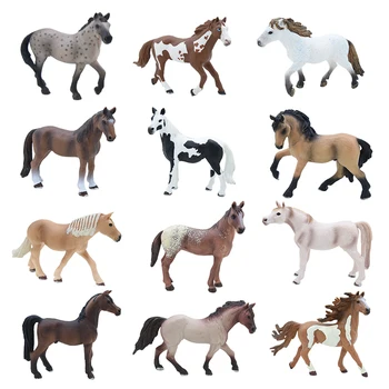 Realistic Hand Painting Animal Figures Horse Animal Figurines Animal Model for Kid Educational Toy Cake Toppers Gift Toy