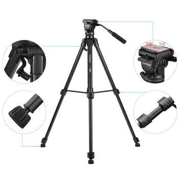 Yunteng VCT-880 Portable Aluminum Tripod YT-880 Travel-friendly Tripod product image