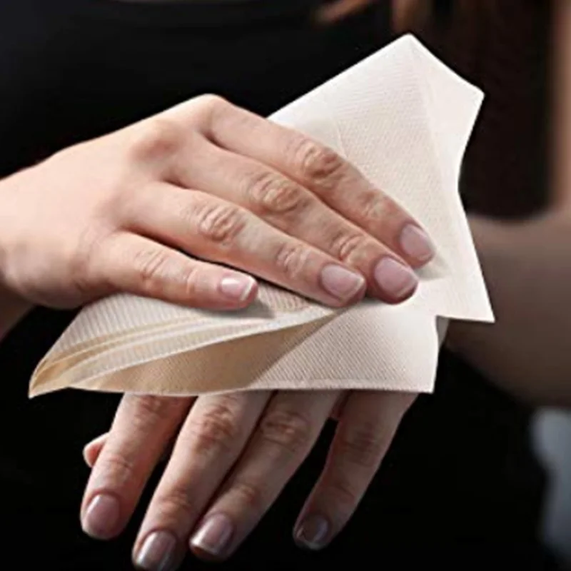 RTS переработанная оптовая продажа с логотипом на заказ, белые одноразовые салфетки из древесной массы для обеда