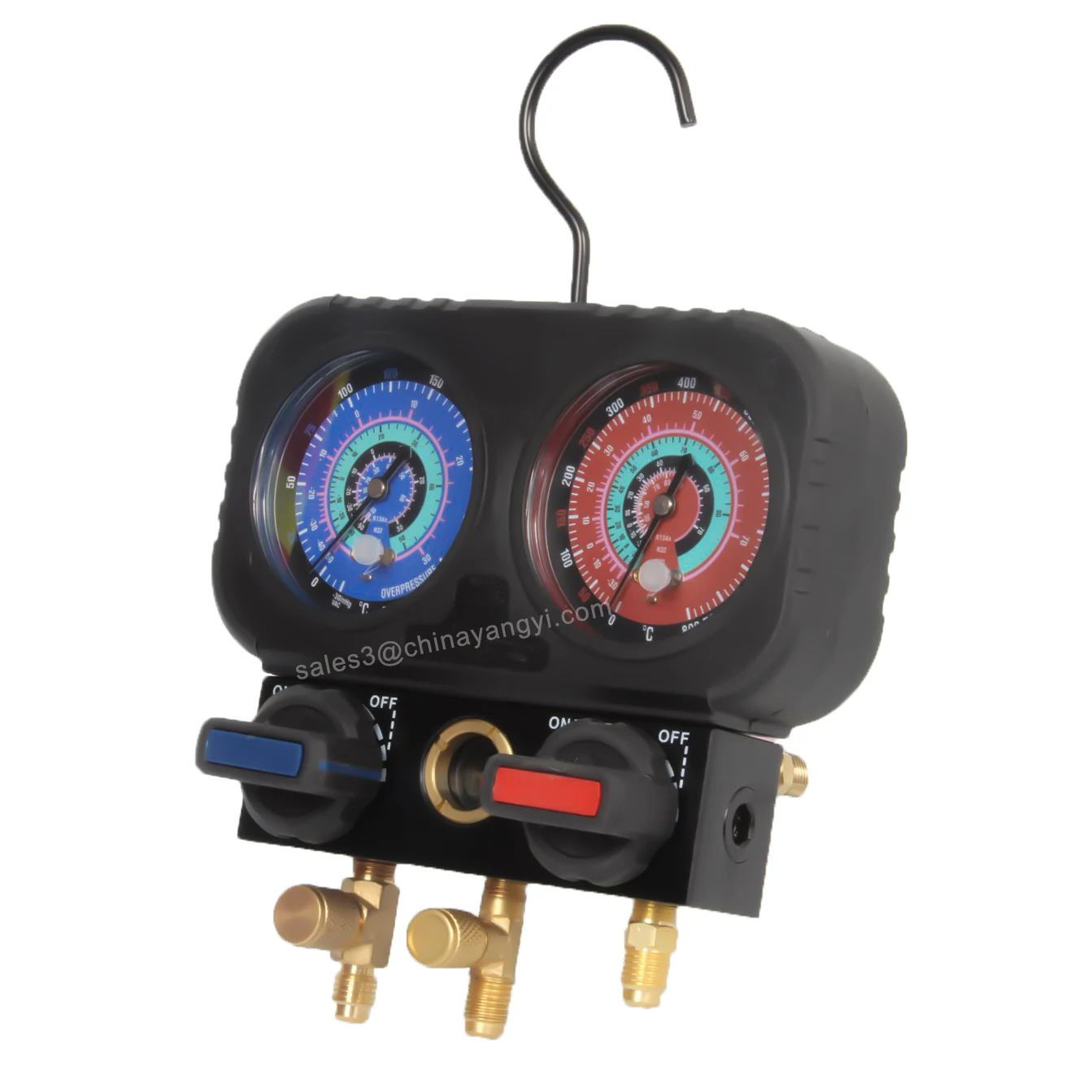 Hvac Gauges 3 Way Ac Manifold Gauge Set For R22/r32//r410a/r134a