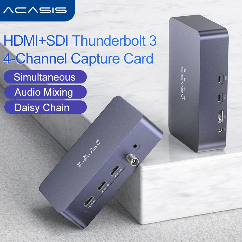 Acasis-external Thunderbolt3 HD SDI Video Capture Card 4 Channels Live Streaming Teaching Vimx Software OBS Multi Channels