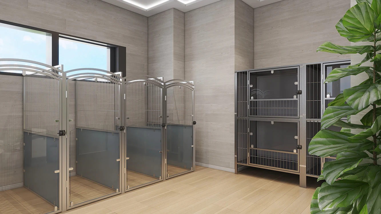 Pet Grooming Station Modular Large Dog Kennel Novelty Designed Luxury  Kennels Support 3D Design Hotel Pet Boarding Cage Kennel