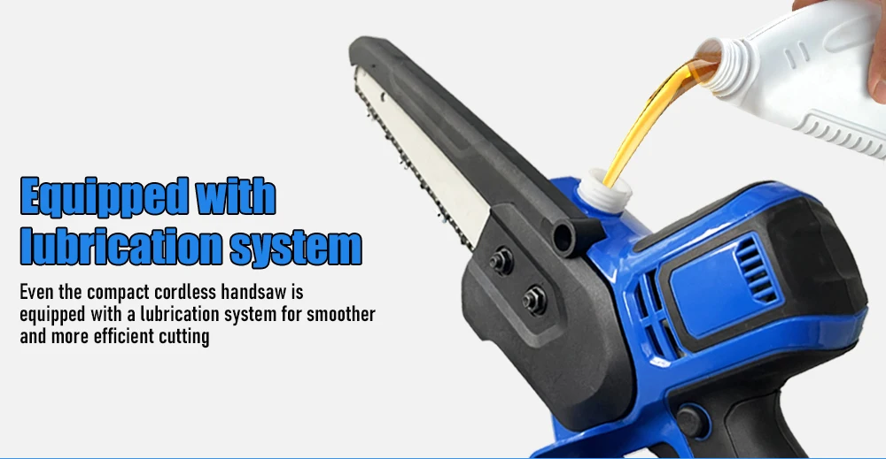 21v Lithium Battery Chainsaw 8 Inch Rechargeable Electric Mini Chain ...
