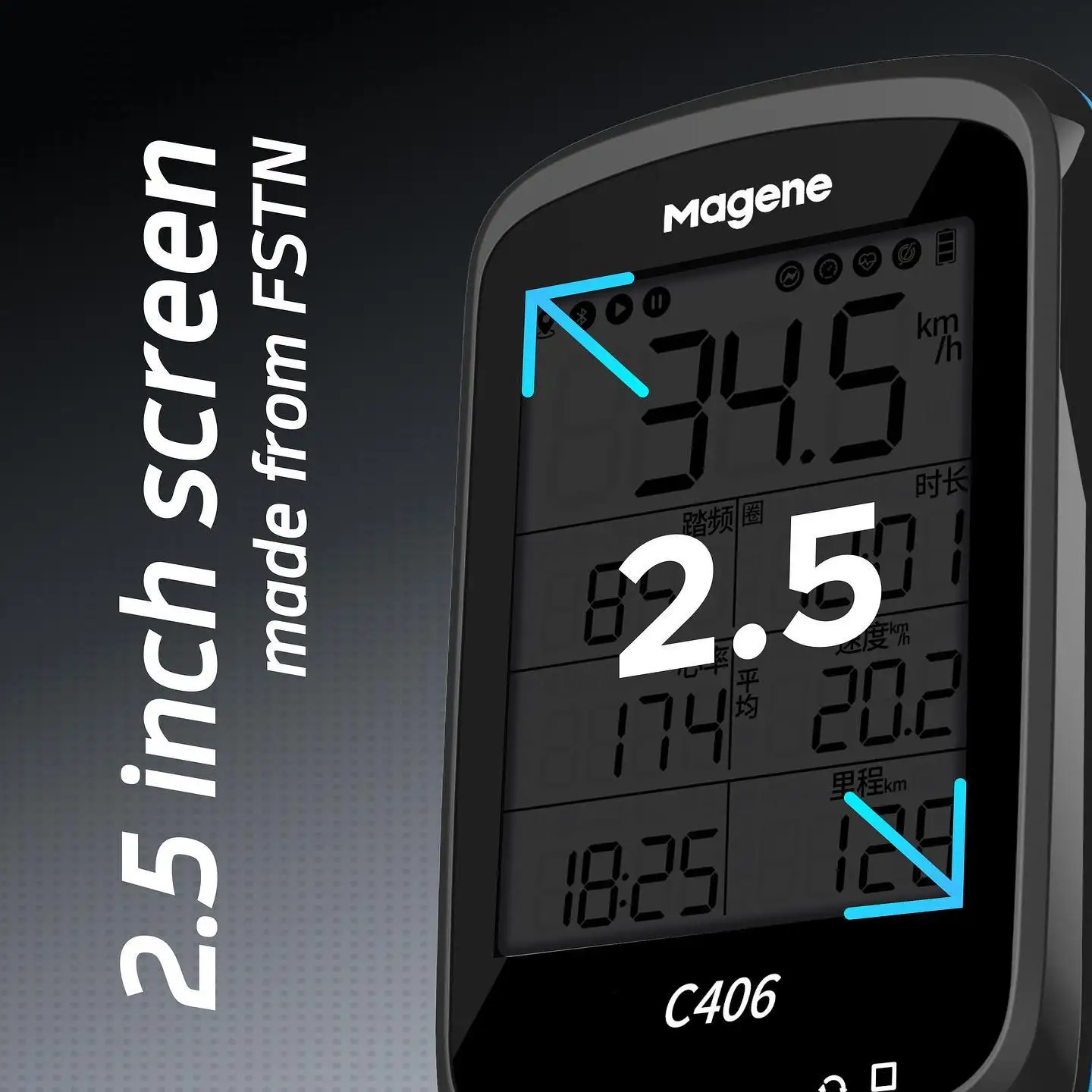 Magene Bike Computer Waterproof GPS Wireless Bicycle Speedometer Odometer A2TF 
