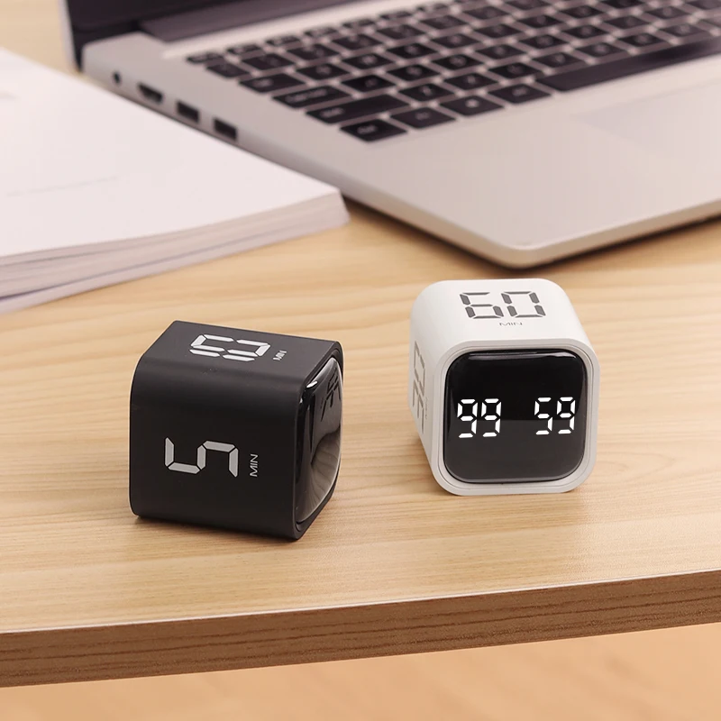 Multifunctional Gravity Cube Sensing Home Visual Timer Kid Study Vibration Pomodoro Timer 4-sided Mechanical Countdown Timer
