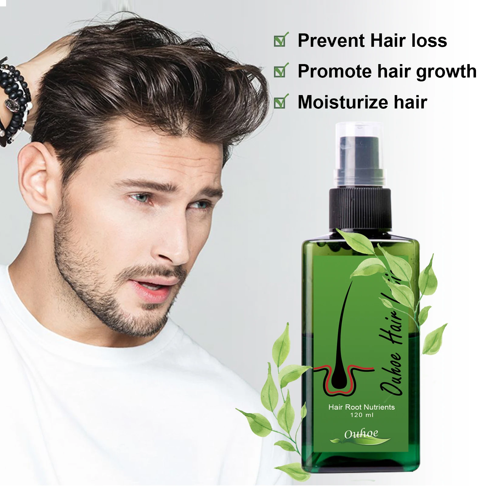 Ouhoe Private Label Wholesale Hair Growth Lotion 120ml Hair Growth Oil ...